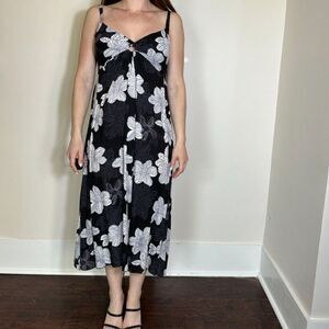 Super Cute Miami Floral Midi Dress with Cut Out Size Small